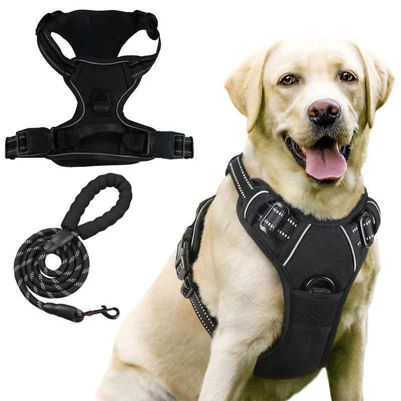Pet rope vest style pet dog towing rope explosion-proof shockproof break free big dog chest strap reflective dog