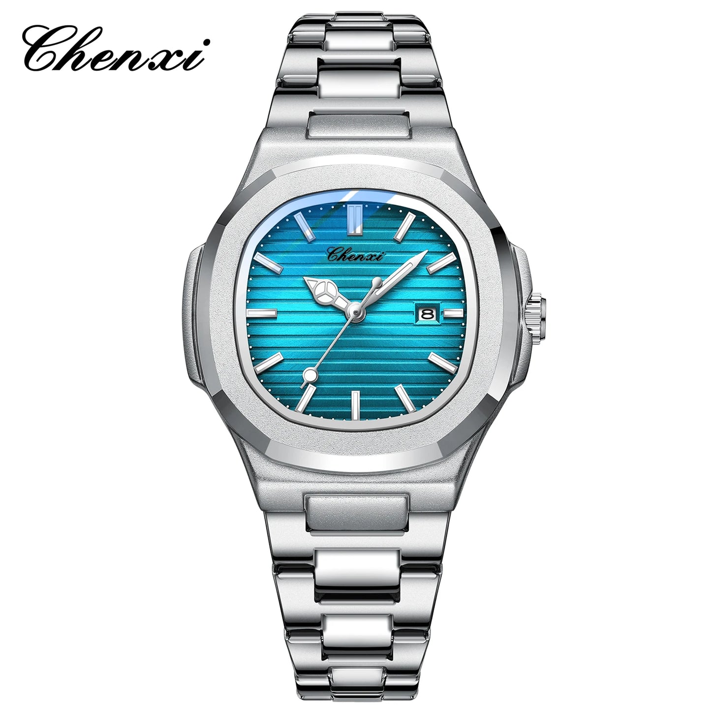 Watches For Woman Fashion Date Luminous Quartz Watch Silver Stainless Steel Clock Women's Stainless Steel Watch Waterproof