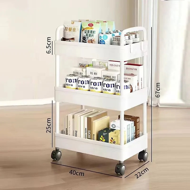Trolley Bookshelf Kitchen Storage Rack Kitchen Corner Narrow Slit Storage Cabinet Bathroom Living Room Home Organizer Gifts