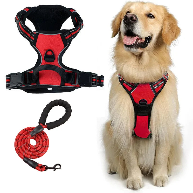 Pet rope vest style pet dog towing rope explosion-proof shockproof break free big dog chest strap reflective dog