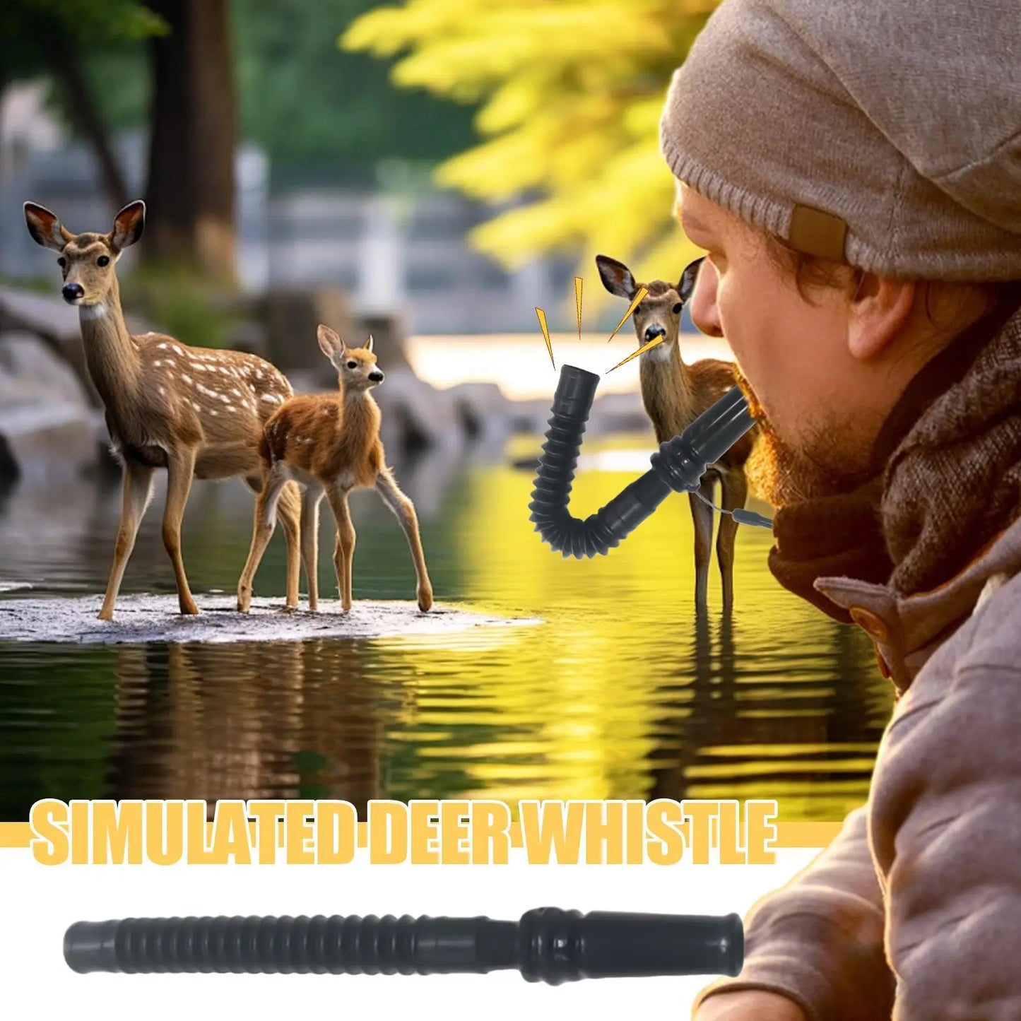 Hunting Deer Call Outdoor Hunting Doe Fawn Call With Lanyard Portable Hunters Lures With Realistic Vocalizations For Forested