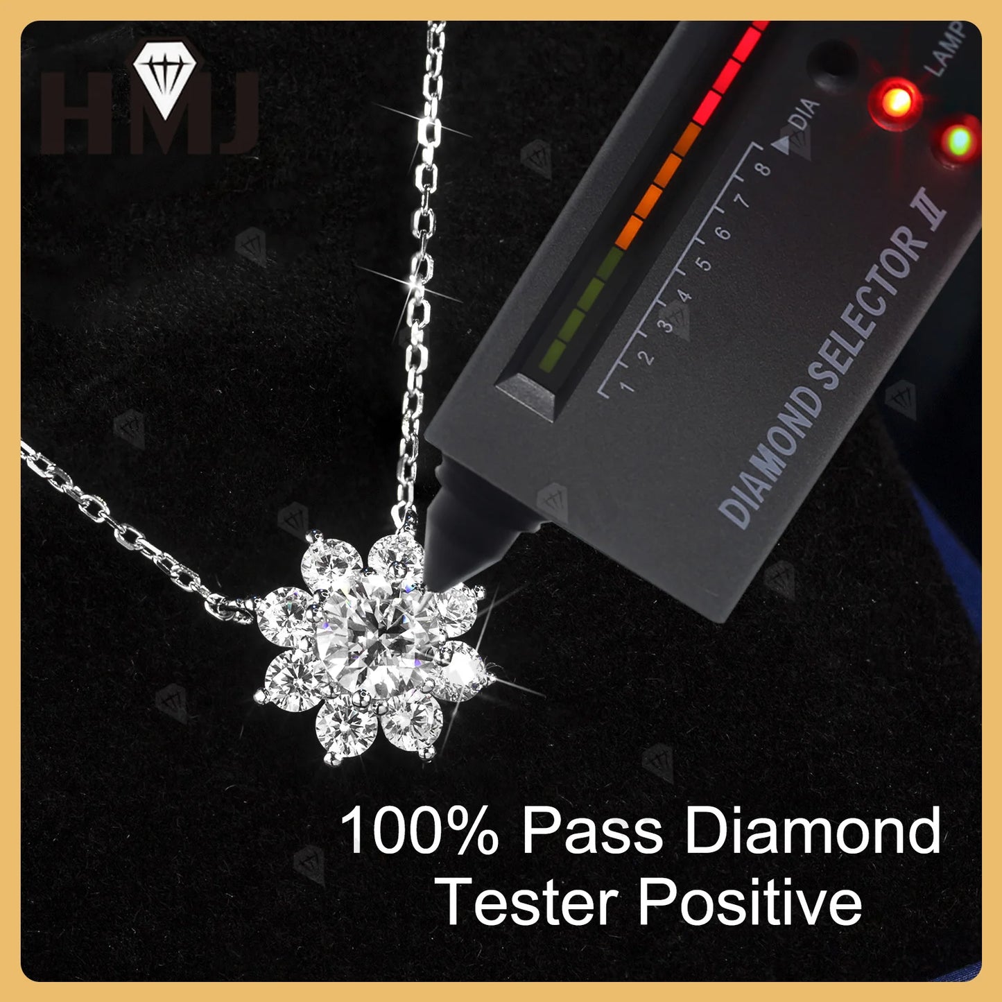 Real Moissanite Diamond 1CT Necklace for Woman Pendant 925 Sterling Silver Necklace for Women Chains Party Bridal Fine Jewelry