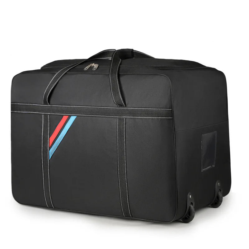 Large Capacity Trolley Bags with Wheels Foldable Luggage Wheeled Bag Travel Suitcase Waterproof Handbag Weekend Rolling Luggage