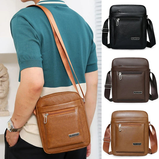 Men's Single Shoulder Bags Vintage Fashion Casual PU Business Large Capacity Handbag Practical And Durable Male's Crossbody Bag