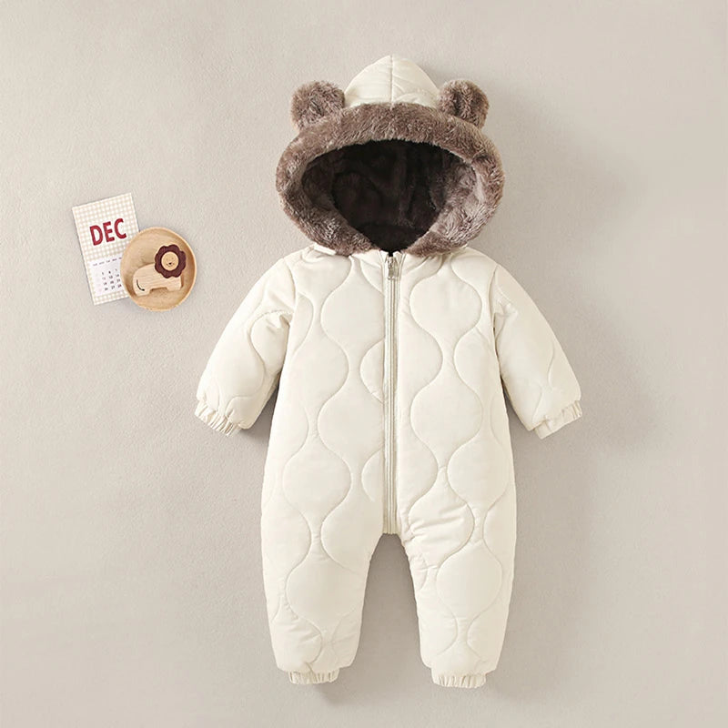New born Baby Girl clothes autumn Winter Snowsuit Plus Velvet Thick Baby Boy Jumpsuit 0-3 Years Romper boy Overalls Toddler Coat