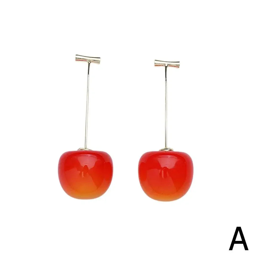 Woman's Exquisite Pendant Earrings Sweet Red Jewelry Gift Stud Earring Color Shiny Dangle Birthday Daily Gold Ins N1g9