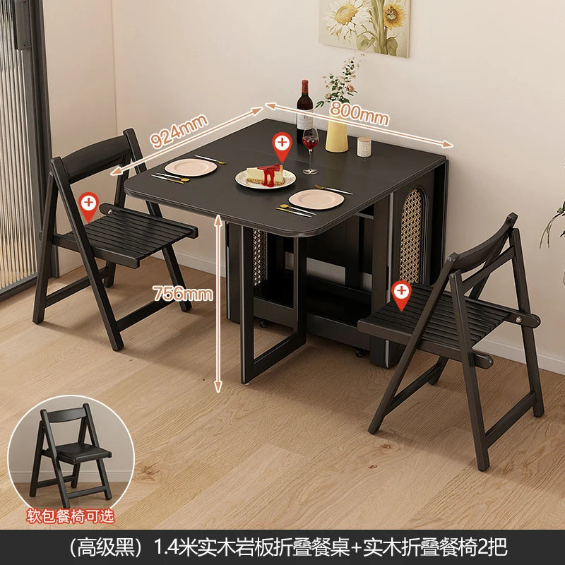 Folding Dining Table Set 6 Vintage Rattan Dining Table Set Modern Luxury Nordic Mesas Pegables Portatil Dining Room Furniture