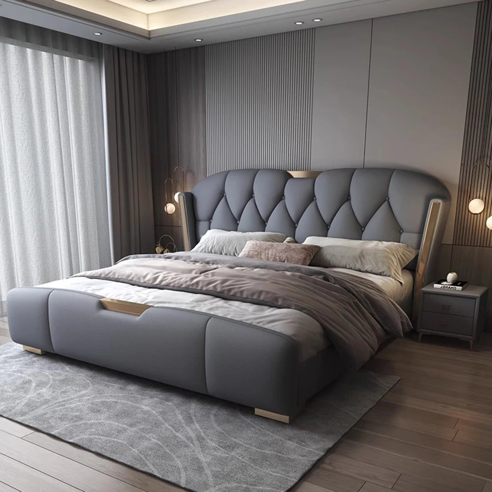 Fancy Twin Bed Upholstered Modern Sleeping Floor Bed Storage Luxury Muebles Para Dormitorio Bedroom Furniture Decoration