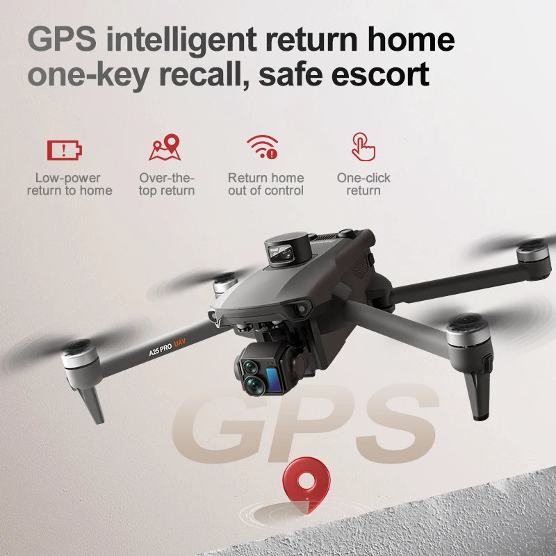 New A25 GPS Drone Professional 3-axis PTZ Aerial Photography HD 8K With Screen Remote Control 10KM Obstacle Avoidance FPV Dron