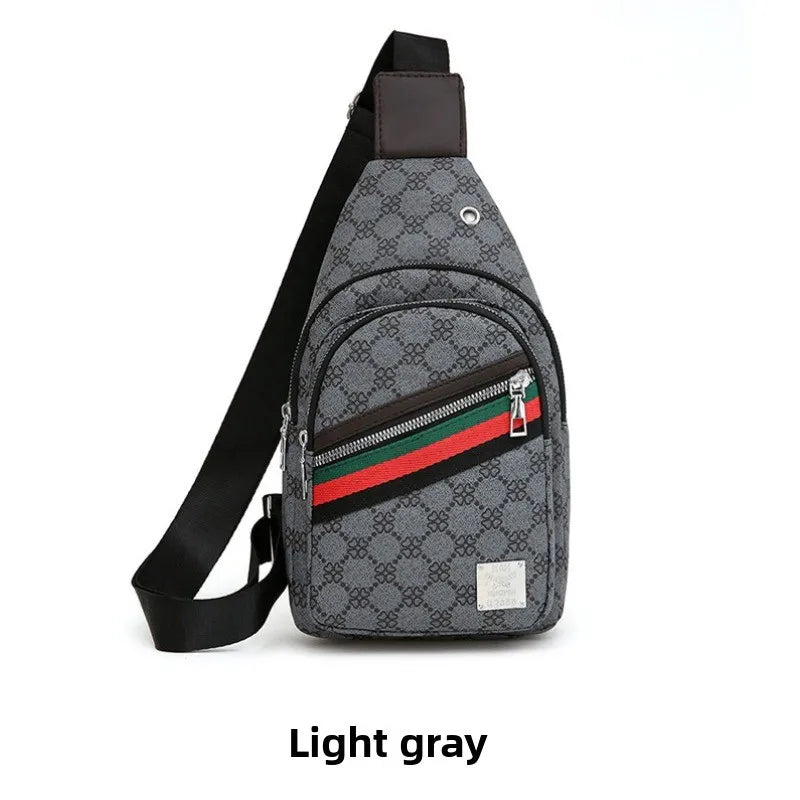 Men's Chest Bag PU Leather, Waterproof Crossbody Sling Bag, Lightweight Large Capacity Shoulder Bag for Commuting Travel Outdoor