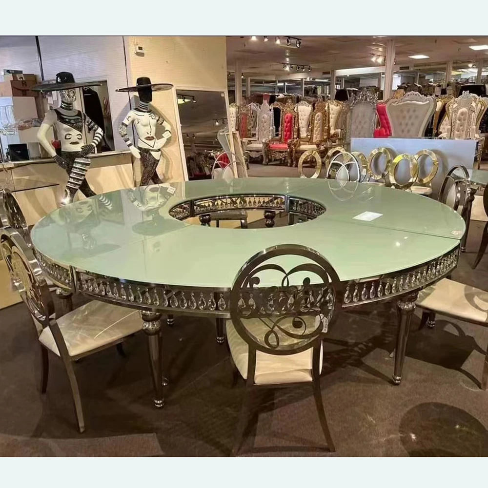 Stainless Steel Movable Serpentine Dininng Table for Hotel Banquet Wedding