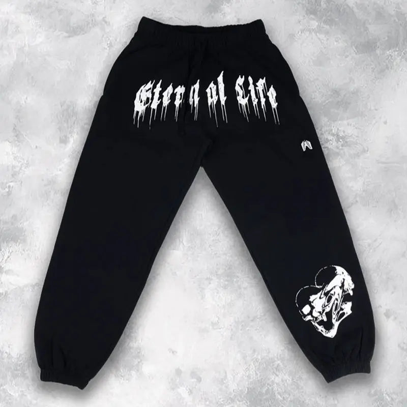 American Men's Clothing Spring and Autumn Sports Casual Sweatpants Printed Terry Leggings Running Fitness Men's Trousers