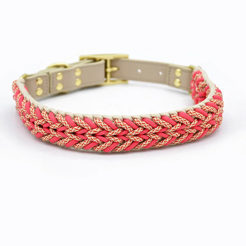 Loudik Wholesale New Dog Walking Rope Handwoven Collar Pet Leash Collar Medium and Large Dog Pet Supplies Puppy Accessories