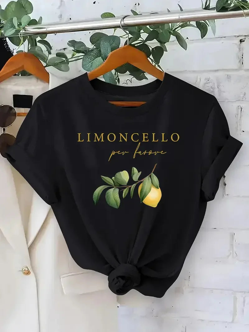 Women's T-Shirt Clothing Women's Top Fashion Design Lemon Print Short Sleeve Print Clothing Aesthetic Clothes