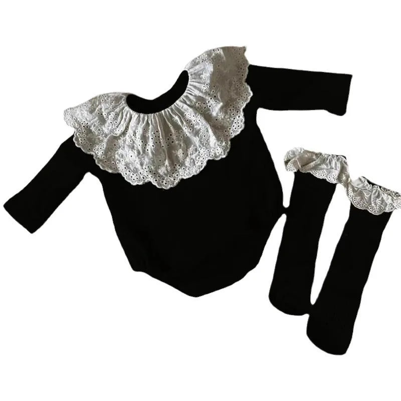 New Baby Girl Clothes Fashion Lace Spring Bodysuit One-pieces Sweet Princess Comfort Soft Bodysuit Newborns Elegant Baby Dresses