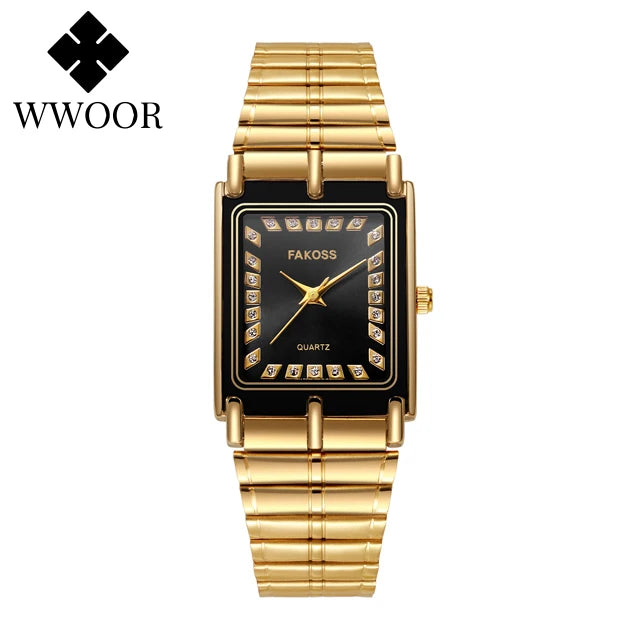 Men's Square Watches 2025 Top Brand Luxury Gold Male Stainless Steel Quartz Watch for Men Wrist Watch Relogio Masculino