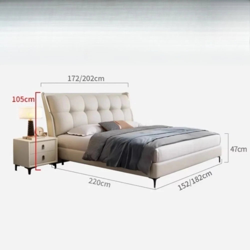 Nordic Upholstered Bed Aesthetic Modern Frame Double Bed Headboards Big Cama De Lujo Para Dormitorio Furniture Decoration