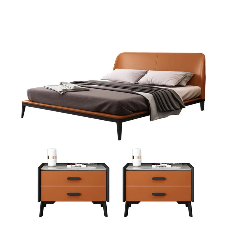 King/Queen Size Leather Upholstered Headboard Bed Frame Can be Customized