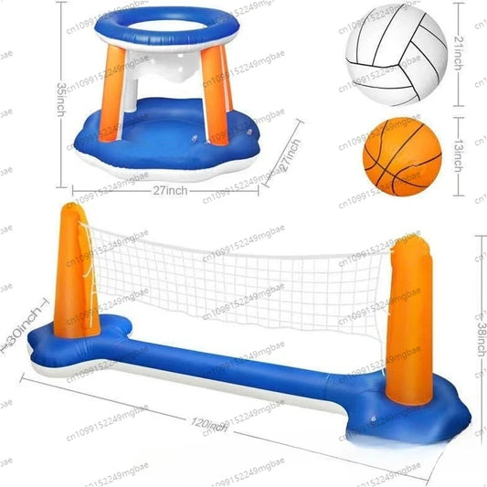 Inflatable Pool Games Basketball & Volleyball Sets Basketball Volleyball Court Summer Game Floating Swimming Pool Toy Pool Games