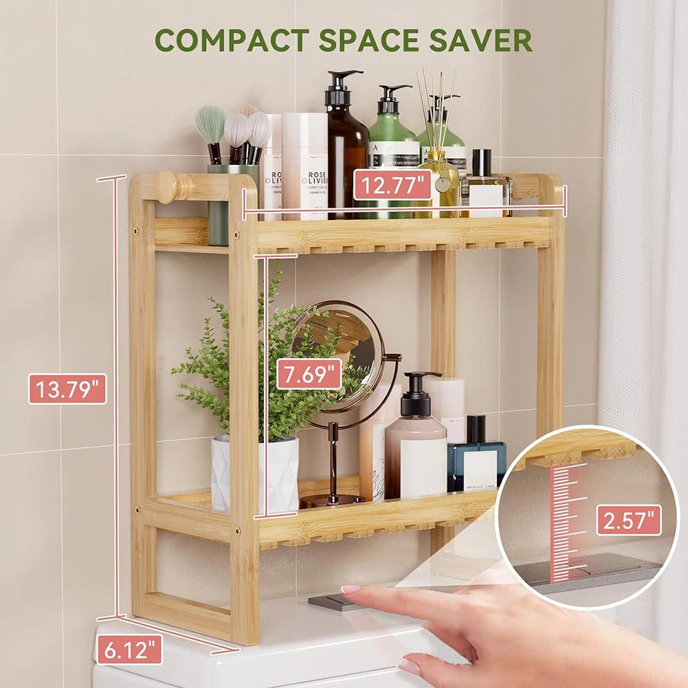 Bamboo Bathroom Organizers and Storage Shelves Over Toilet Bathroom Shelf Home Storage Rack for Small Bathroom Space Saver