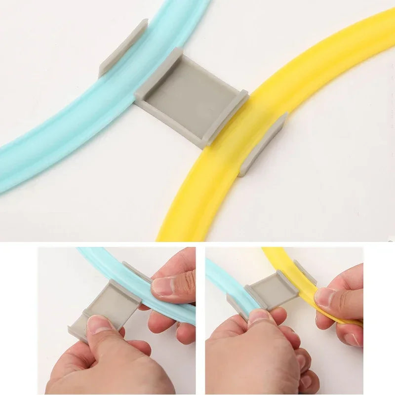 Outdoor Funny Physical Training Sport Lattice Jump Ring Set Game 10 Hoops 10 Connectors for Park Football Training Supplies
