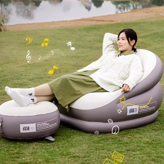 Home Light Luxury Lazy Sofa Comfortable Inflatable Single Flocking Lazy Sofa Set Portable Foldable Recliner Outdoor Sofa Air Bed