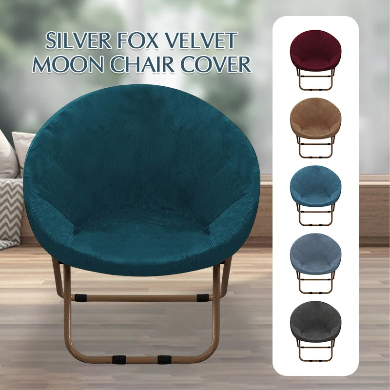 Round Saucer Chair Cover Elastic Velvet Chair Cover Moon Sauce Chair Protector Covers Seat Slipcovers Camping Chair Covers