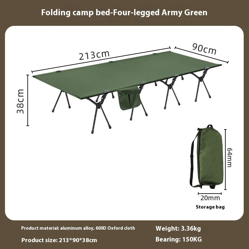 Lohascamping 90cm widen Sleeping Camping cot Ultralight Portable High-low dual folding Bed Backpacking Travel hiking Cot