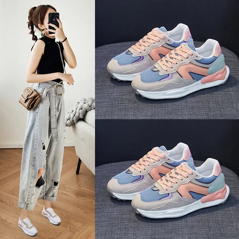 Women's Sports Shoes Casual Shoes Fashionable Women's Soft Flat Shoes Breathable and Shock-absorbing Lightweight Easy To Run