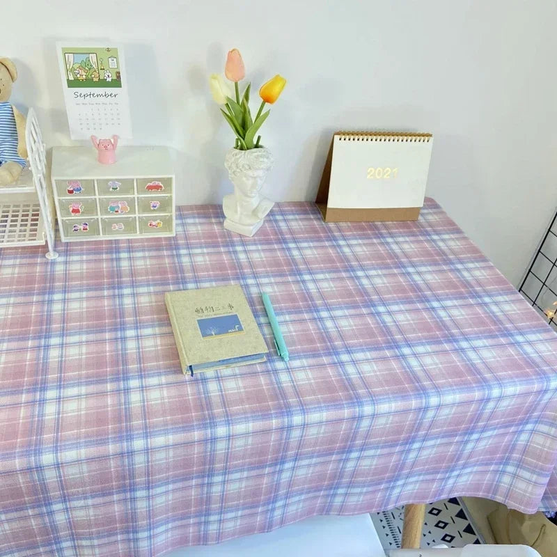 Plaid Tablecloth  Table Cloth Desk Mat Dust-proof Dining Table Cloth Furniture Protector Picnic Mat Tapete Dressing Table Mat