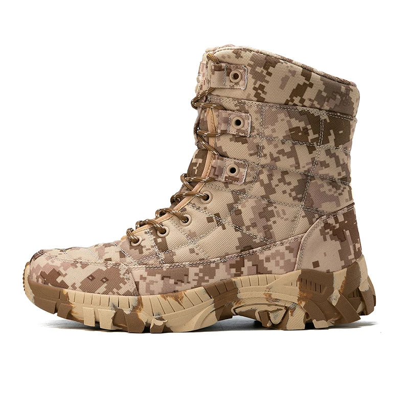 Men Tactical Shoes High Top Hiking Durable  Anti-Slip Outdoor Climbing Trekking Shoe Military Tactical Low Boots Wear-resistant