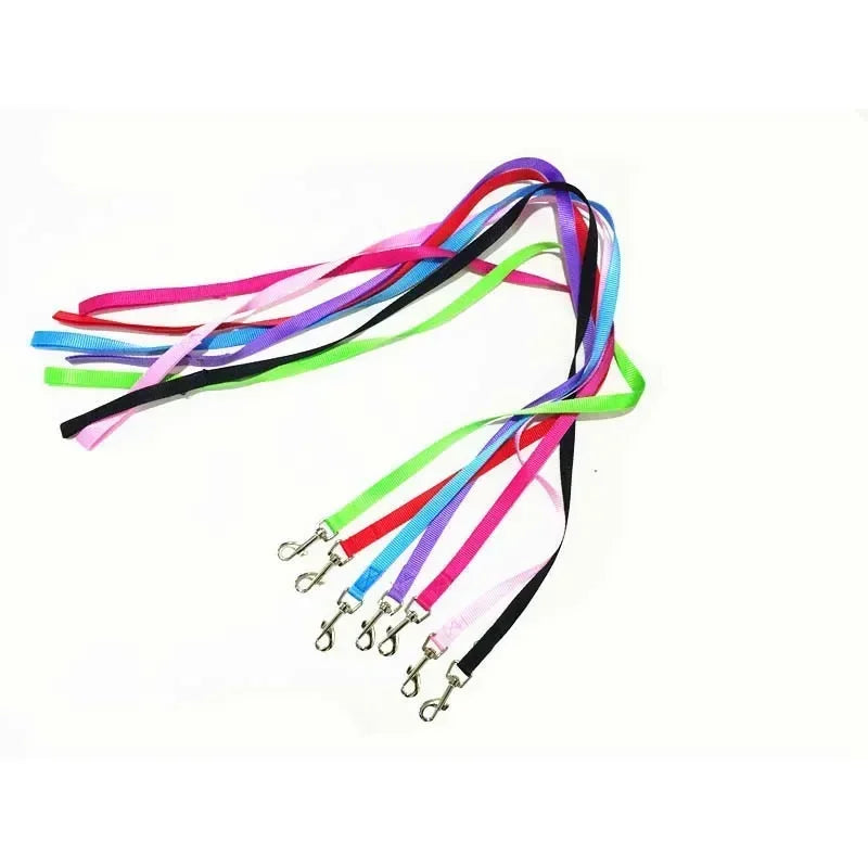 Pet Dog Nylon Collar  Leash Rope Harness Lead Rope with Alloy Clasp Walking Training Leash Strap 1.5m Long Rope 7 Color