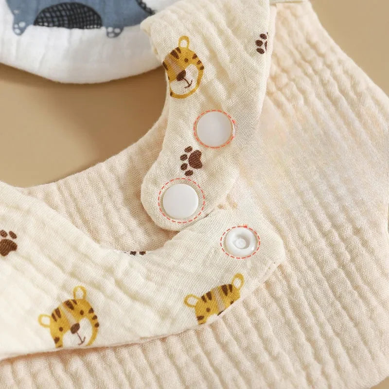 Six Layer Gauze Petal Shaped Baby Bib Pure Cotton Drool Towel Newborn Bib Baby Anti Spitting Milk Towel All Cotton