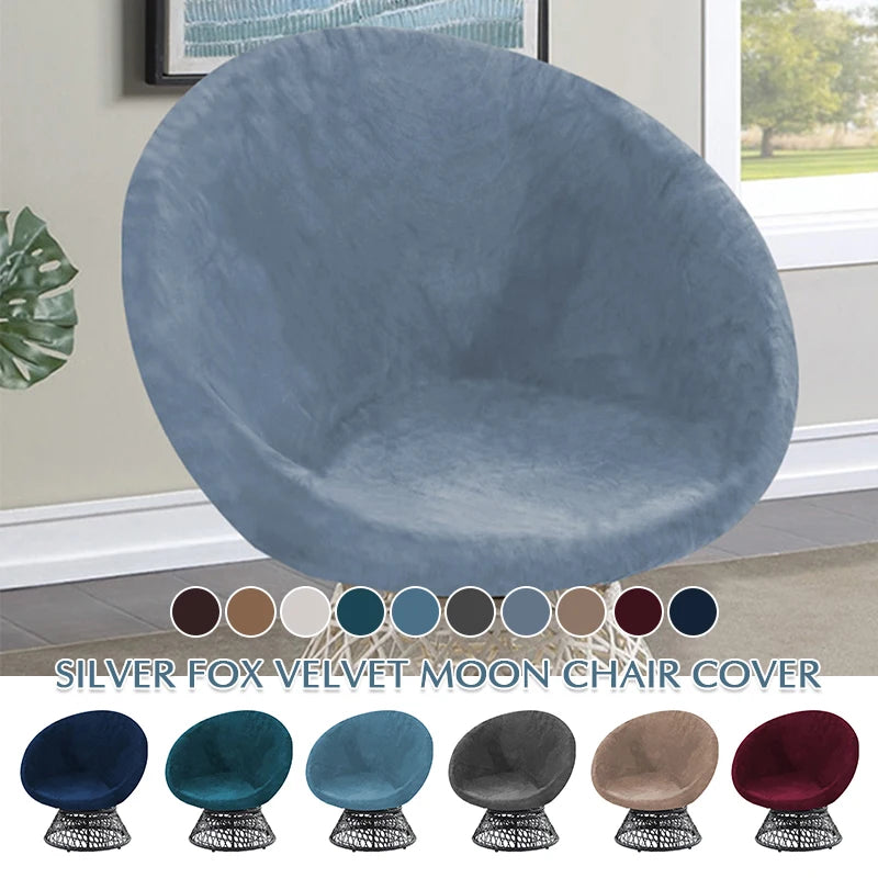 Round Saucer Chair Cover Elastic Velvet Chair Cover Moon Sauce Chair Protector Covers Seat Slipcovers Camping Chair Covers