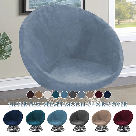 Round Saucer Chair Cover Elastic Velvet Chair Cover Moon Sauce Chair Protector Covers Seat Slipcovers Camping Chair Covers