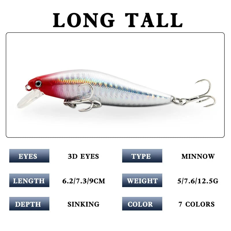 Fishing Lures Life Swimbait Fishing Bait Sinking Lure for Bass Trout Walleye Fishing Tackle Large Hard Bait with Treble Hook