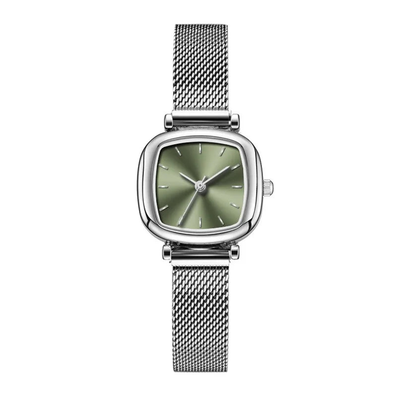 Women's Watches are Fashionable, Simple, Compact, Exquisite and Elegant Mesh Strap Small Square Watches, Can Be Customized