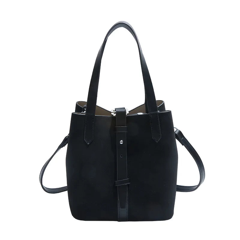 Bucket Bag for Women - Large Capacity Shoulder Tote, Adjustable Strap, Vintage Mother-Daughter Crossbody, Stylish Casual Daypack