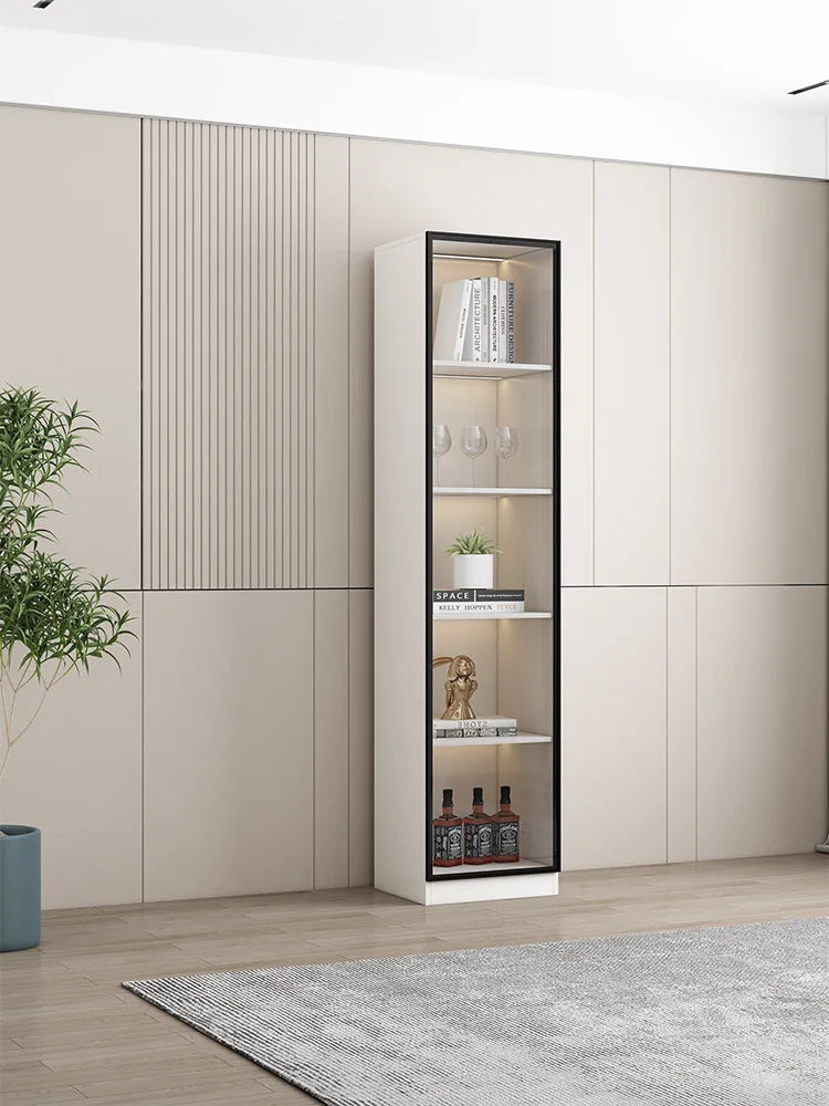 Modern simple light luxury living room storage cabinet Italian glass door wine cabinet dining room cabinet dining side