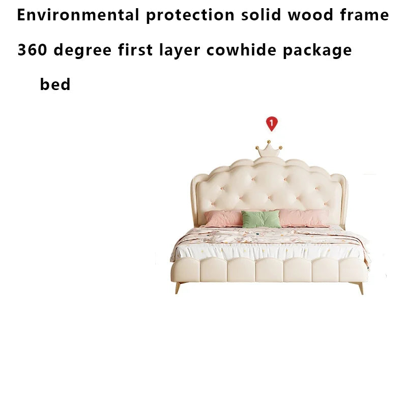 Modern Double Bed Luxury Design Castle Sleeping Cute Bed Nordic European Simple Space Saving Loft Sun Wood Cama Salon Furniture
