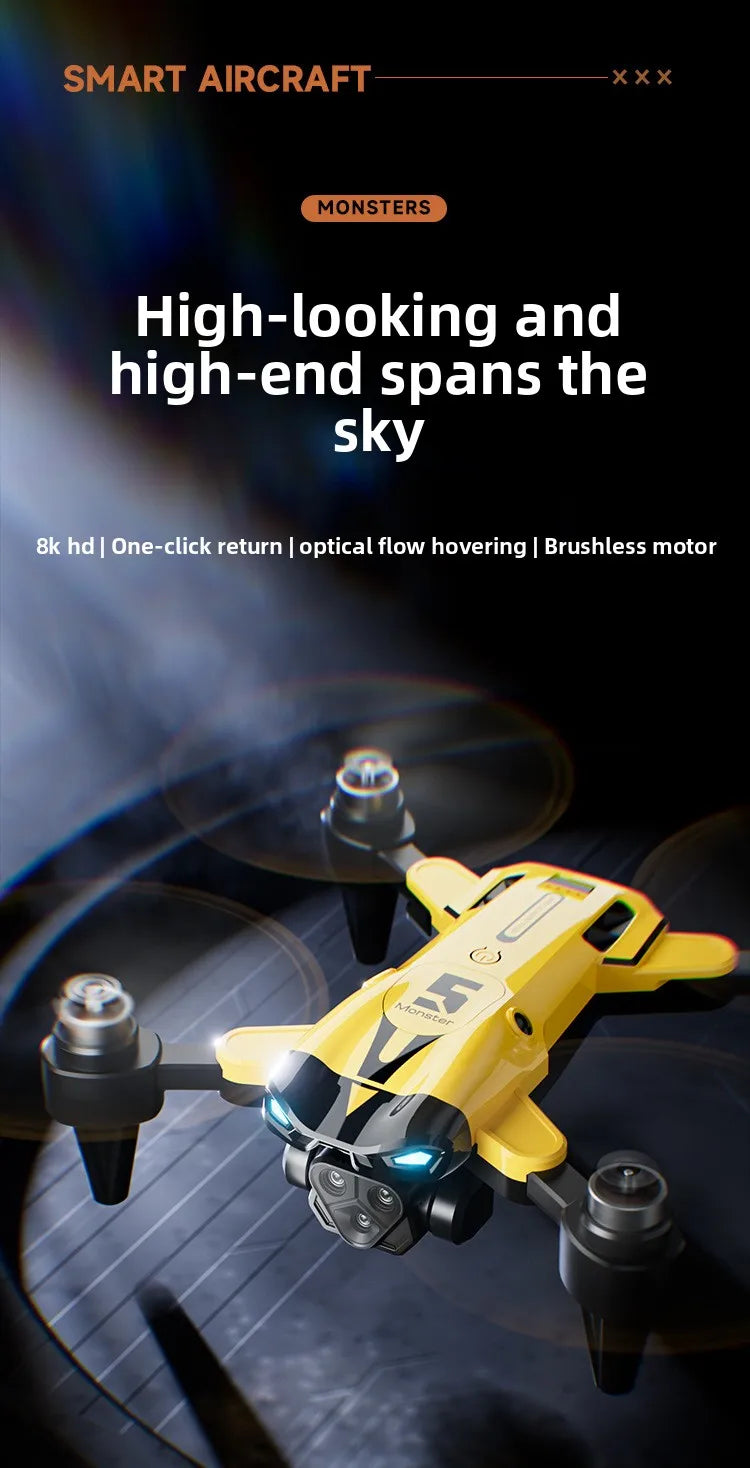 M5 triple-camera drone is a high-definition aerial photography remote control aircraft with optical flow positioning quadcopter
