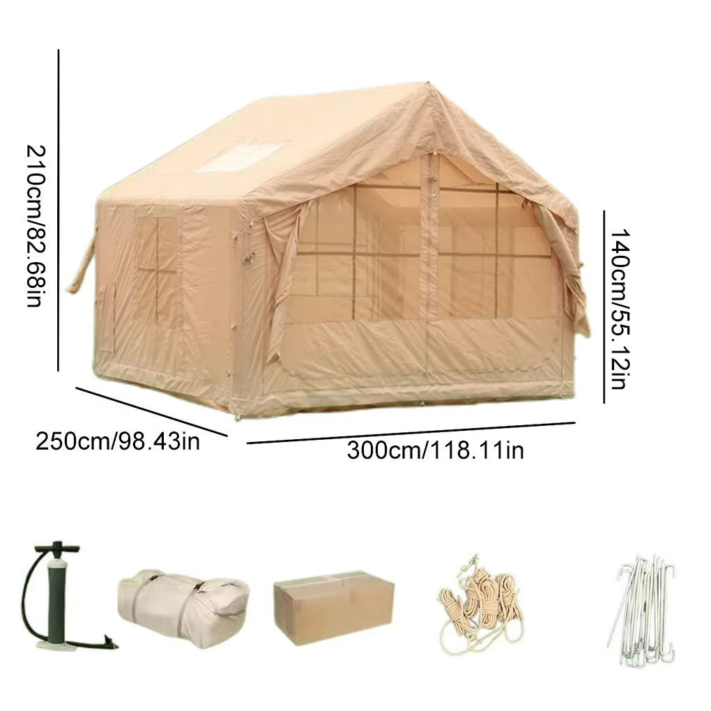Large Outdoor Camping Inflatable Tent Thickened Ultra-Quick Setup Blow Up 4 Season Garden Patio Beach Fishing Inflatable Tent