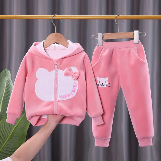 Baby Girl Clothes Children Clothing Set 2pcs Hoodie Cartoon Kids Girls Outfit Sets Toddler Cotton Long Sleeve Tops Pants Suit