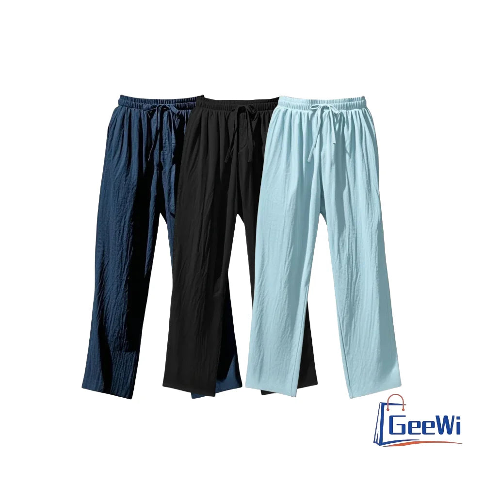 Mens clothes cotton and linen trousers costume homme 3 pièces casual plus size