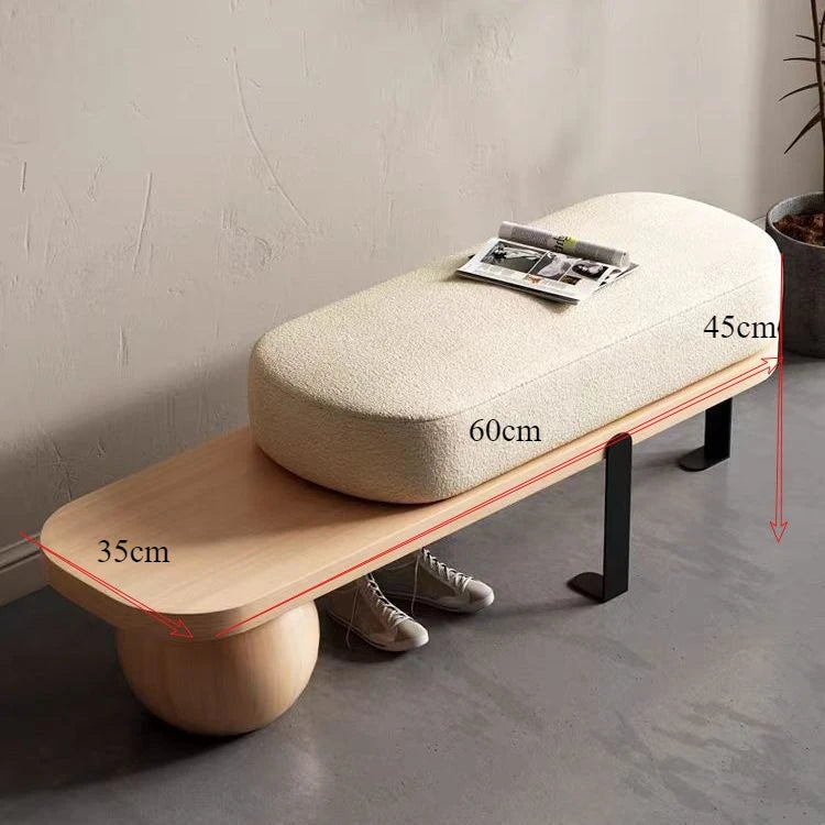 Creative Solid Wood Living Room Furniture Home Door Shoe Bench Porch Bedroom Bedside Bench Ottoman Storage Nordic Furniture