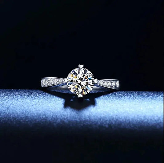Hot Luxury crystal 925 Sterling silver diamond ring for woman Beautiful moissanite Ring fashion noble Wedding Party jewelry