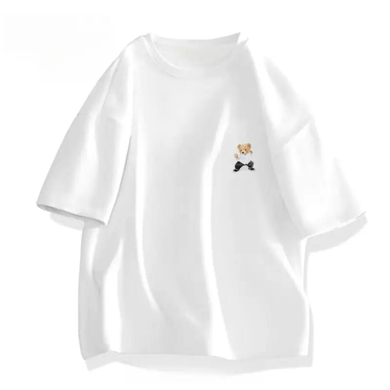 Men's Suit, Pure Cotton Printed Short-sleeved Top, Casual Summer Wear with High-end Trendy T-shirt, Youth Clothes, Cool