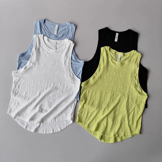 Women's Summer Sports Vest Thin Loose Printed Yoga Clothing Sleeveless Running Blouse Yoga Vest Shirt Gym Tops