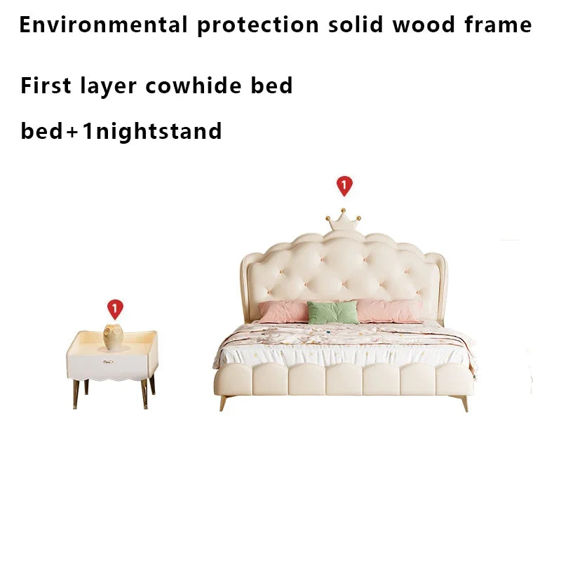 Modern Double Bed Luxury Design Castle Sleeping Cute Bed Nordic European Simple Space Saving Loft Sun Wood Cama Salon Furniture