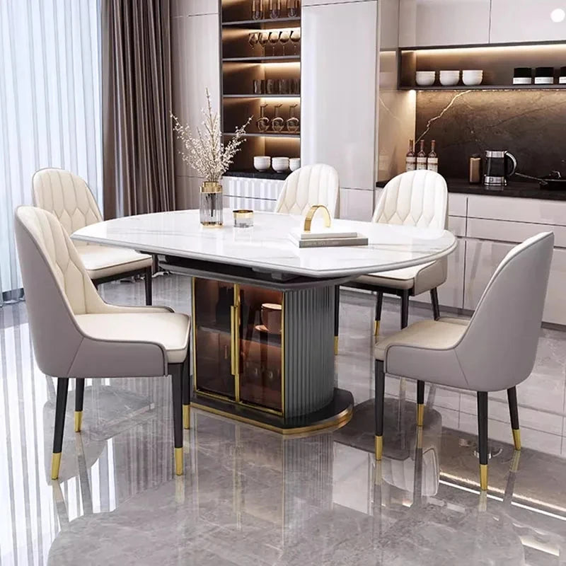 Beauty Art Dining Table Simple Nordic Comfy Home Marble Dining Table Oval Minimalist Mesas De Comedor Kitchen Furniture